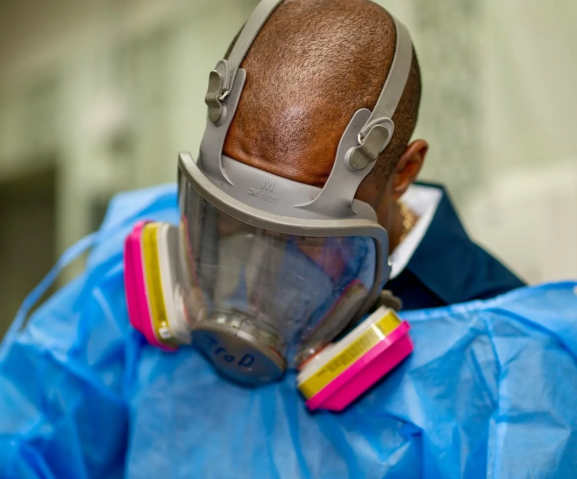 Professional preparation using protective equipment